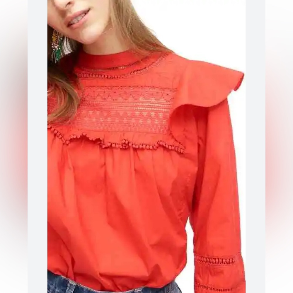 J.crew orange/red top size L